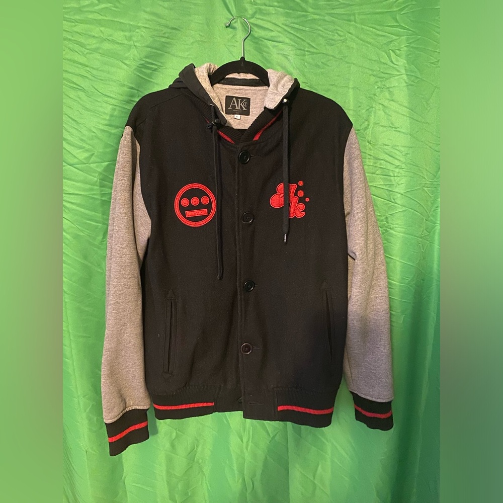 Vintage Akomplice Brand x Hiero Hieroglyphics Crew Rap Varsity Jacket Hoodie L